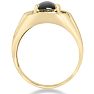 Black Onyx and Diamond Men's Ring Crafted In Solid Yellow Gold
 Image-3