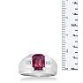 2 1/4ct Created Ruby and Diamond Men's Ring Crafted In Solid White Gold Image-5