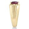 2 1/4ct Created Ruby and Diamond Men's Ring Crafted In Solid Yellow Gold Image-4