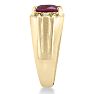 2 1/4ct Created Ruby and Diamond Men's Ring Crafted In Solid 14K Yellow Gold
 Image-4