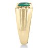 2 1/4ct Created Emerald and Diamond Men's Ring Crafted In Solid Yellow Gold
 Image-4