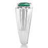 2 1/4ct Created Emerald and Diamond Men's Ring Crafted In Solid 14K White Gold
 Image-4
