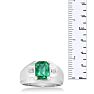 2 1/4ct Created Emerald and Diamond Men's Ring Crafted In Solid 14K White Gold
 Image-5