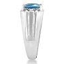 2 1/4ct Blue Topaz and Diamond Men's Ring Crafted In Solid 14K White Gold Image-4