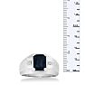 2 1/4ct Created Sapphire and Diamond Men's Ring Crafted In Solid White Gold
 Image-5