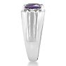 2 1/4ct Amethyst and Diamond Men's Ring Crafted In Solid White Gold Image-4