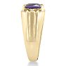 2 1/4ct Amethyst and Diamond Men's Ring Crafted In Solid 14K Yellow Gold Image-4