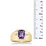 2 1/4ct Amethyst and Diamond Men's Ring Crafted In Solid 14K Yellow Gold Image-5