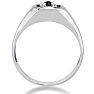 Oval Black Onyx Men's Ring Crafted In Solid White Gold Image-4