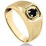 Oval Black Onyx Men's Ring Crafted In Solid Yellow Gold
 Image-2