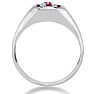 1/4ct Oval Created Ruby Men's Ring Crafted In Solid White Gold
 Image-4