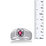 1/4ct Oval Created Ruby Men's Ring Crafted In Solid White Gold
 Image-5