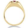 1/4ct Oval Created Ruby Men's Ring Crafted In Solid Yellow Gold
 Image-4