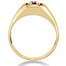 1/4ct Oval Created Ruby Men's Ring Crafted In Solid Yellow Gold
 Image-4