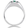 1/4ct Oval Created Emerald Men's Ring Crafted In Solid White Gold
 Image-4