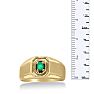 1/4ct Oval Created Emerald Men's Ring Crafted In Solid 14K Yellow Gold
 Image-5