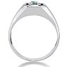 1/4ct Oval Blue Topaz Men's Ring Crafted In Solid White Gold Image-4