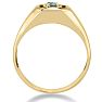 1/4ct Oval Blue Topaz Men's Ring Crafted In Solid Yellow Gold Image-4