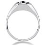 1/4ct Oval Created Sapphire Men's Ring Crafted In Solid 14K White Gold
 Image-4