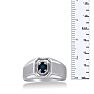 1/4ct Oval Created Sapphire Men's Ring Crafted In Solid 14K White Gold
 Image-5