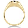 1/4ct Oval Created Sapphire Men's Ring Crafted In Solid 14K Yellow Gold
 Image-4