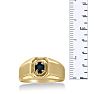 1/4ct Oval Created Sapphire Men's Ring Crafted In Solid 14K Yellow Gold
 Image-5