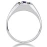 1/4ct Oval Amethyst Men's Ring Crafted In Solid 14K White Gold Image-4