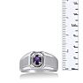 1/4ct Oval Amethyst Men's Ring Crafted In Solid 14K White Gold Image-5