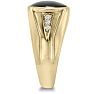 Oval Black Onyx and Diamond Men's Ring Crafted In Solid Yellow Gold
 Image-3
