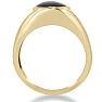 Oval Black Onyx and Diamond Men's Ring Crafted In Solid Yellow Gold
 Image-4