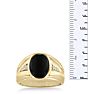 Oval Black Onyx and Diamond Men's Ring Crafted In Solid Yellow Gold
 Image-5