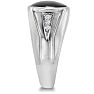 Oval Black Onyx and Diamond Men's Ring Crafted In Solid 14K White Gold
 Image-3