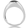 Oval Black Onyx and Diamond Men's Ring Crafted In Solid 14K White Gold
 Image-4