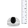 Oval Black Onyx and Diamond Men's Ring Crafted In Solid 14K White Gold
 Image-5