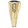 Oval Black Onyx and Diamond Men's Ring Crafted In Solid 14K Yellow Gold
 Image-3