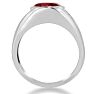 4 1/2ct Oval Created Ruby and Diamond Men's Ring Crafted In Solid White Gold
 Image-4