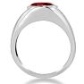 4 1/2ct Oval Created Ruby and Diamond Men's Ring Crafted In Solid White Gold
 Image-4