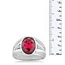 4 1/2ct Oval Created Ruby and Diamond Men's Ring Crafted In Solid White Gold
 Image-5