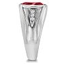 4 1/2ct Oval Created Ruby and Diamond Men's Ring Crafted In Solid 14K White Gold
 Image-3