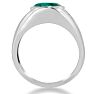 4 1/2ct Oval Created Emerald and Diamond Men's Ring Crafted In Solid White Gold
 Image-4