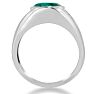 4 1/2ct Oval Created Emerald and Diamond Men's Ring Crafted In Solid White Gold
 Image-4