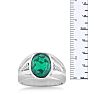 4 1/2ct Oval Created Emerald and Diamond Men's Ring Crafted In Solid White Gold
 Image-5