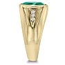 4 1/2ct Oval Created Emerald and Diamond Men's Ring Crafted In Solid Yellow Gold
 Image-3