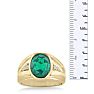 4 1/2ct Oval Created Emerald and Diamond Men's Ring Crafted In Solid 14K Yellow Gold
 Image-5