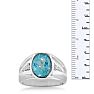 4 1/2ct Oval Blue Topaz and Diamond Men's Ring Crafted In Solid White Gold Image-5