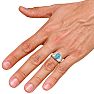 4 1/2ct Oval Blue Topaz and Diamond Men's Ring Crafted In Solid White Gold Image-6