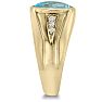 4 1/2ct Oval Blue Topaz and Diamond Men's Ring Crafted In Solid Yellow Gold
 Image-3