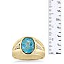 4 1/2ct Oval Blue Topaz and Diamond Men's Ring Crafted In Solid 14K Yellow Gold
 Image-5