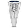 4 1/2ct Oval Created Sapphire and Diamond Men's Ring Crafted In Solid 14K White Gold
 Image-3