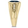 4 1/2ct Oval Created Sapphire and Diamond Men's Ring Crafted In Solid 14K Yellow Gold
 Image-3